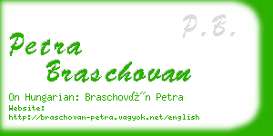 petra braschovan business card